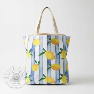 Decoratiestof Lemons blue digital print