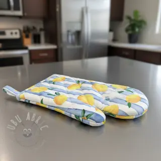 Decoratiestof Lemons blue digital print