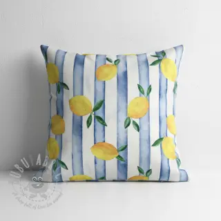 Decoratiestof Lemons blue digital print