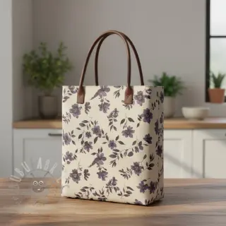 Decoratiestof Linenlook Night flowers digital print