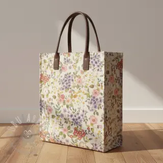 Decoratiestof Linenlook Flowers meadow digital print