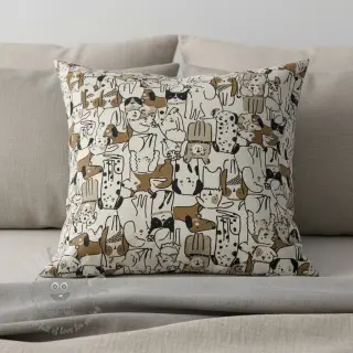 Decoratiestof Linenlook Dogs natural
