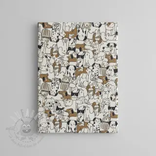 Decoratiestof Linenlook Dogs natural