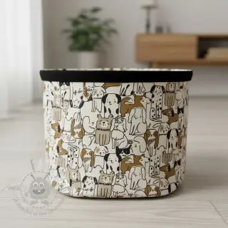 Decoratiestof Linenlook Dogs natural