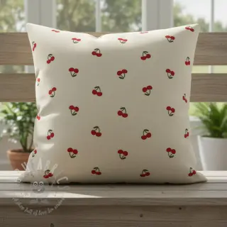 Decoratiestof Linenlook Cherries natural