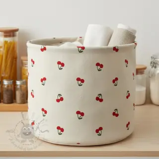 Decoratiestof Linenlook Cherries natural