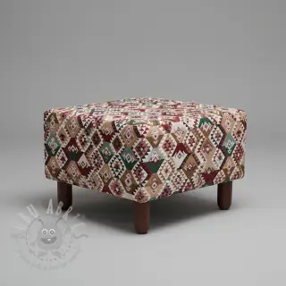 Decoratiestof jacquard Kilim fuchsia vert