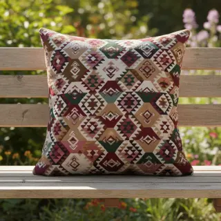 Dekoračná látka jacquard Kilim fuchsia vert