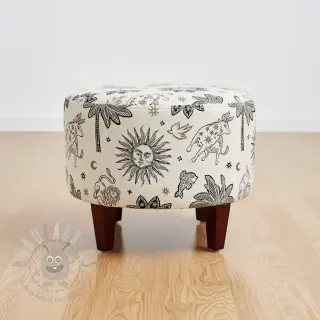 Decoratiestof jacquard Pygmalion ecru noir