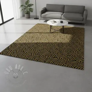 Decoratiestof jacquard Mesopotamie noir jaune