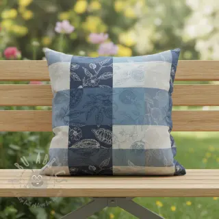 Decoratiestof FRENCH TABLE CLOTH JACQUARD Cabosse allover indigo