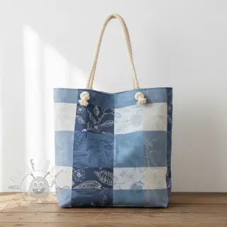 Decoratiestof FRENCH TABLE CLOTH JACQUARD Cabosse allover indigo