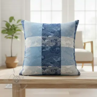 Decoratiestof FRENCH TABLE CLOTH JACQUARD Niwa allover indigo