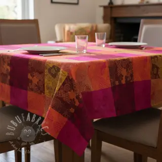 Decoratiestof FRENCH TABLE CLOTH JACQUARD Niwa allover harissa