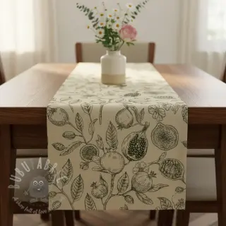 Decoratiestof RUSTIC VINTAGE PRINT Granata kaki