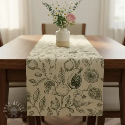 Decoratiestof RUSTIC VINTAGE PRINT Granata kaki