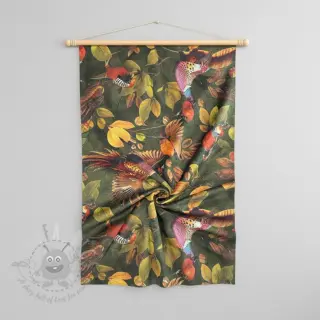 Decoratiestof VELVET Pheasant Forest Leaf