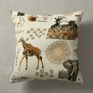Decoratiestof Linenlook Wildlife Safari Trip digital print