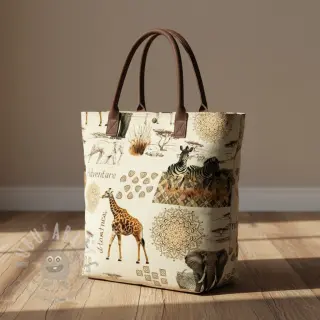Decoratiestof Linenlook Wildlife Safari Trip digital print