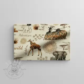 Decoratiestof Linenlook Wildlife Safari Trip digital print