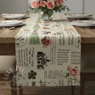Decoratiestof Linenlook Regal Newspaper digital print