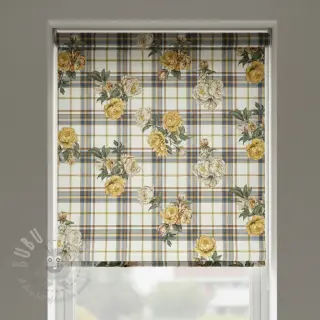 Decoratiestof Linenlook Classic Peony Check digital print