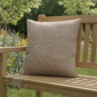 Decoratiestof Linenlook premium Curve Maze Line