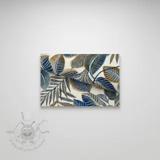 Decoratiestof jacquard Cacao allover bleu