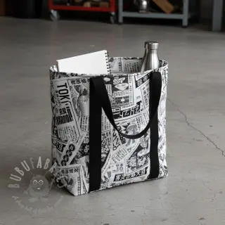 Decoratiestof jacquard Neo noir blanc