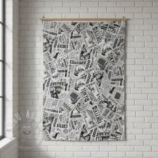 Decoratiestof jacquard Neo noir blanc