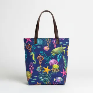 Dekoračná látka premium Underwater sea life digital print
