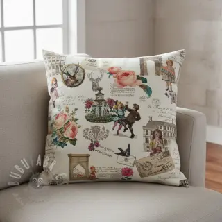 Decoratiestof premium Linenlook Poetry Romantic Scene digital print