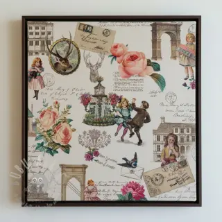 Decoratiestof premium Linenlook Poetry Romantic Scene digital print