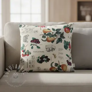 Decoratiestof Linenlook Redfruit Jam Recipe digital print
