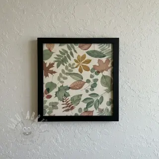 Decoratiestof Linenlook Coloured Leaf Mix digital print