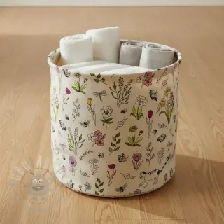 Decoratiestof Linenlook Spring Doodle Time