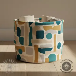 Decoratiestof Linenlook Abstract Form Fusion