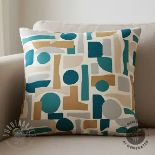 Decoratiestof Linenlook Abstract Form Fusion
