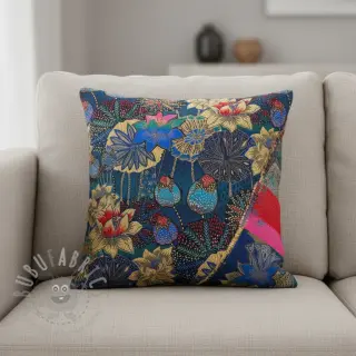 Decoratiestof jacquard Opium allover bleu