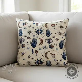 Decoratiestof jacquard Namaste allover blanc