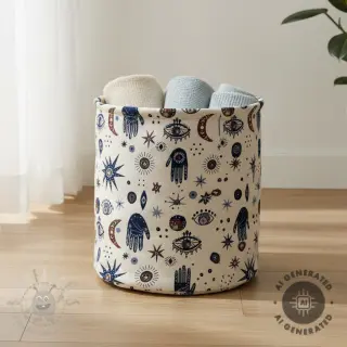 Decoratiestof jacquard Namaste allover blanc