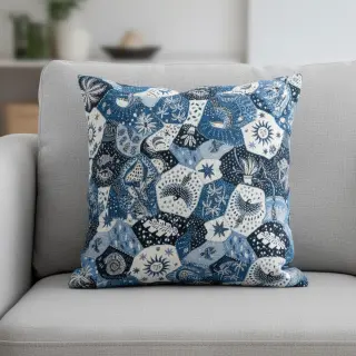Dekoračná látka jacquard Tucan allover bleu