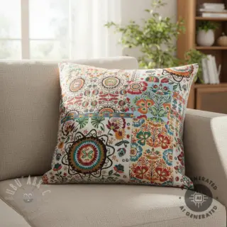 Decoratiestof jacquard Ethnic multico