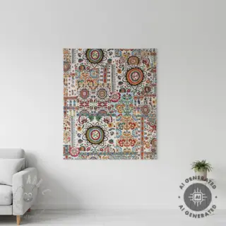 Decoratiestof jacquard Ethnic multico