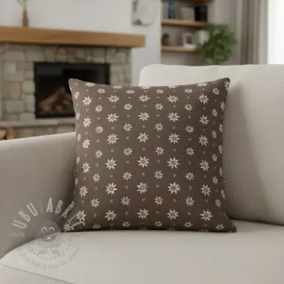 Decoratiestof jacquard DOUBLE FACE Landhaus Edelweiss taupe