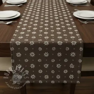 Decoratiestof jacquard DOUBLE FACE Landhaus Edelweiss taupe
