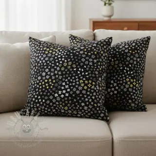Decoratiestof jacquard Flower Mix Sprinkle metallic deluxe