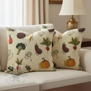 Decoratiestof Veggie Harvest Garden digital print