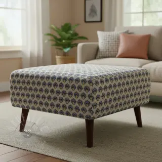 Decoratiestof Linenlook Graphic Peacock