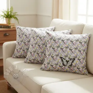 Decoratiestof Genoveva butterfly lila digital print